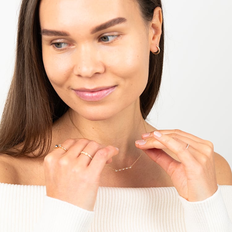 Minimalistický náhrdelník s lab-grown diamanty Isaac 146856