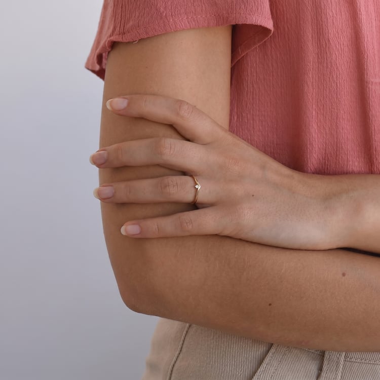 Stříbrný vykrojený prsten s lab-grown diamantem Doreen 166713