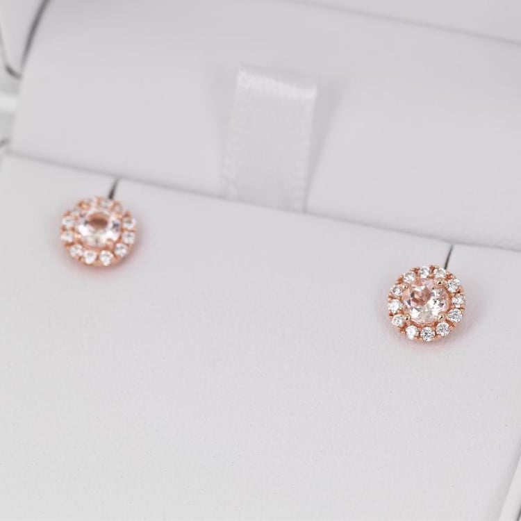 Pozlacené náušnice s morganity 21985