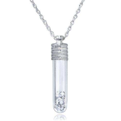 Stříbrný náhrdelník s diamantem