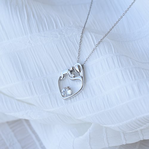 Platinový přívěsek matka a dítě s GIA certifikovaným diamantem Ella