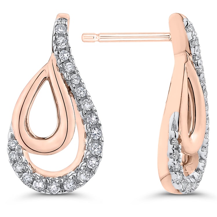 Elegantní diamantové náušnice z vícebarevného zlata 51645