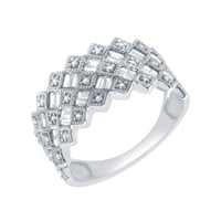 Moderní stříbrný prsten s lab-grown diamanty Erlend