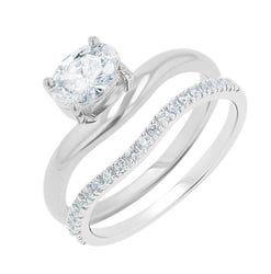 Půvabný set atypických prstýnků s lab-grown diamanty Karina