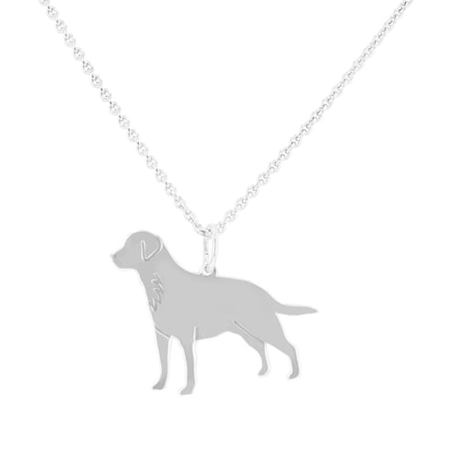Stříbrný přívěsek ve tvaru psa s gravírem Labrador Retriever