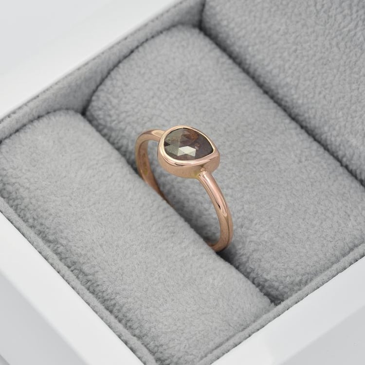 Salt´n´pepper prsten z růžového zlata 44242