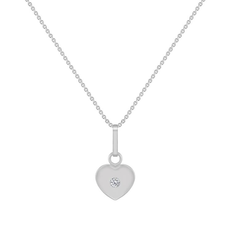 Zlatý dětský srdíčkový náhrdelník s diamantem