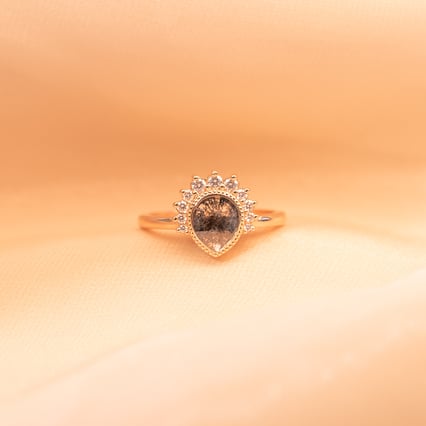 Prsten s pear salt and pepper diamantem a lab-grown diamanty Elysia