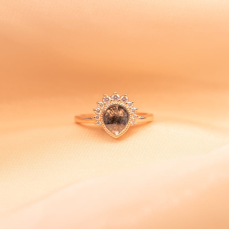 Prsten s pear salt and pepper diamantem a lab-grown diamanty Elysia 99160