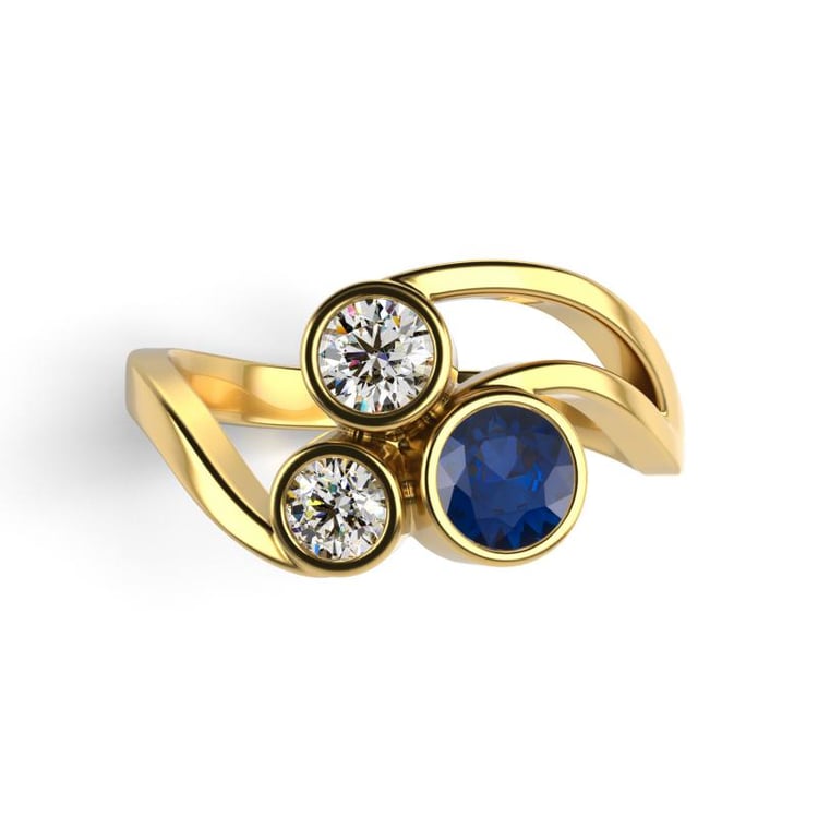 Prsten se třemi drahokamy 22707