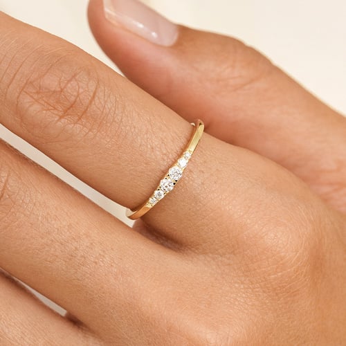 Minimalistický prsten ze zlata s diamanty Ingvar