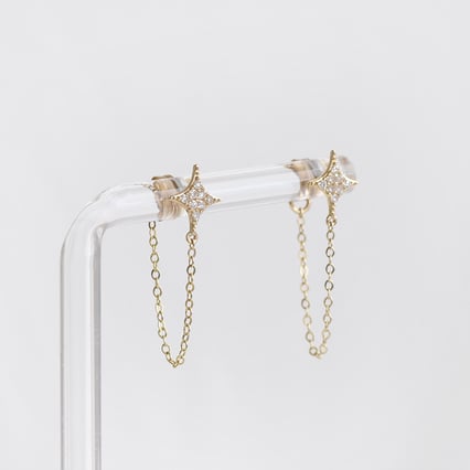 Stříbrné visací náušnice s lab-grown diamanty Jonas