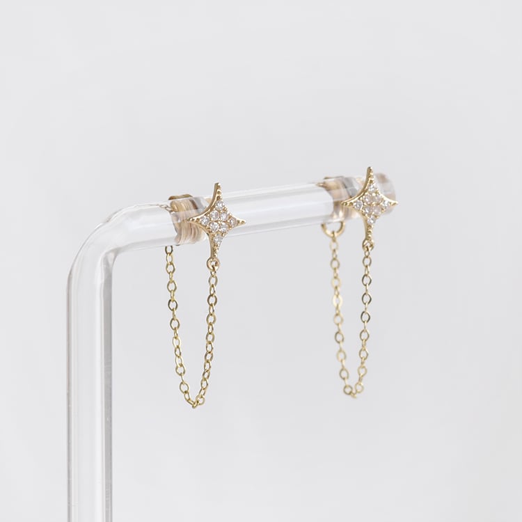 Stříbrné visací náušnice s lab-grown diamanty Jonas 104142