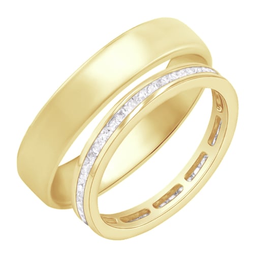 Eternity prsten s diamanty a pánský komfortní prsten Mirica