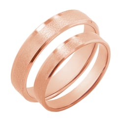 Matné snubní prsteny ze zlata s lesklými okraji Kalea