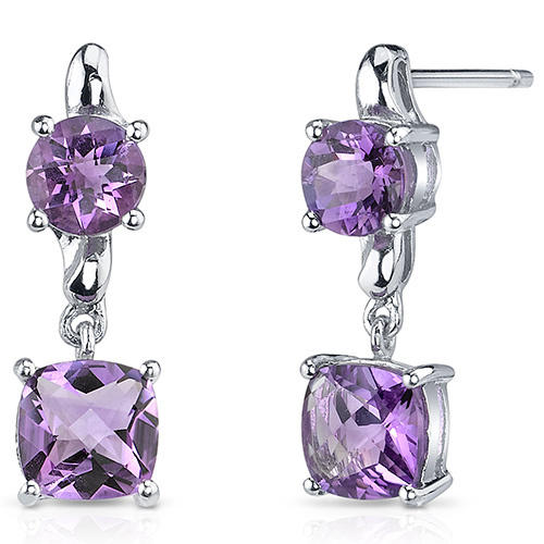 Stříbrné náušnice s ametysty