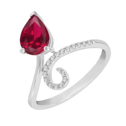 Originální zásnubní prsten s rubínem a diamanty Cael