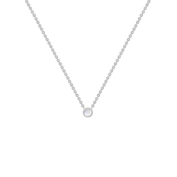 Stříbrný minimalistický náhrdelník s měsíčním kamenem Glosie