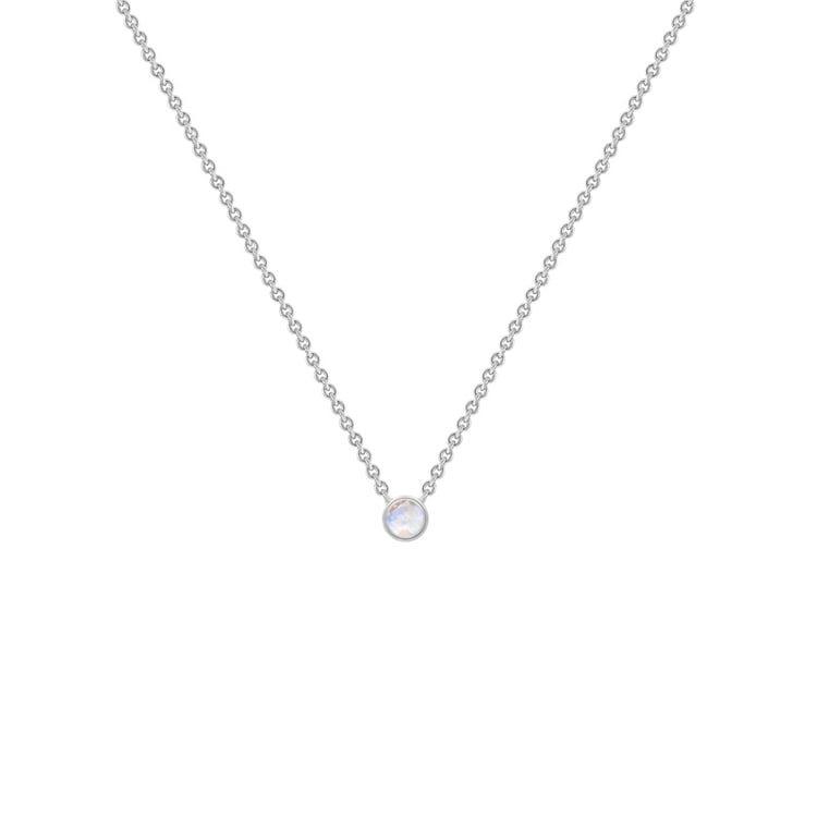 Stříbrný minimalistický náhrdelník s měsíčním kamenem Glosie