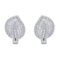 Náušnice ve tvaru lístků plné diamantů Priett