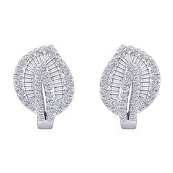Náušnice ve tvaru lístků plné diamantů Priett
