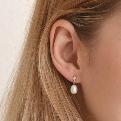 Elegantní perlové náušnice ze zlata Anne