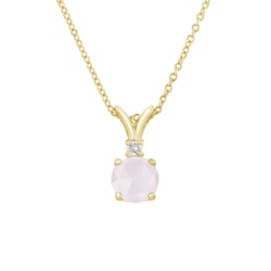 Přívěsek ze zlata s růženínem a diamantem Timotei