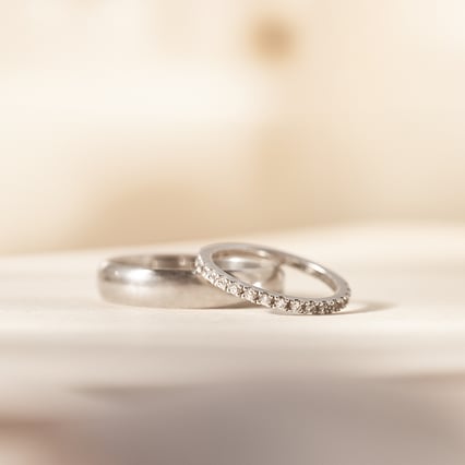 Eternity prsten s lab-grown diamanty a pánský půlkulatý prsten Otila