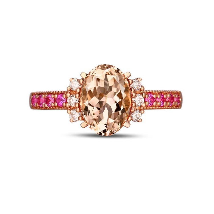 Zlatý prsten s morganitem Jemiah 9940