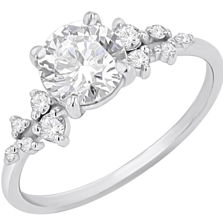 Zásnubní prsten s výběrem písmene a lab-grown diamanty Olha
