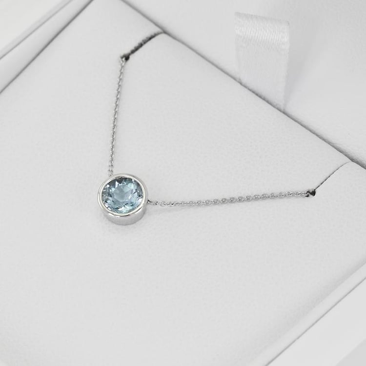 Akvamarínový náhrdelník ze zlata 40797