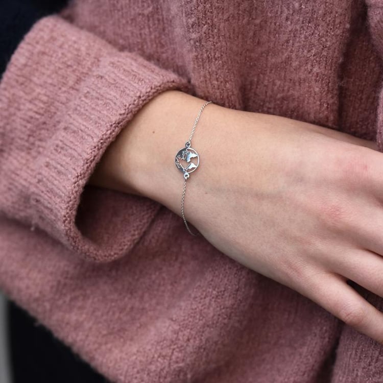 Minimalistický náramek s mapou světa Earth 62843