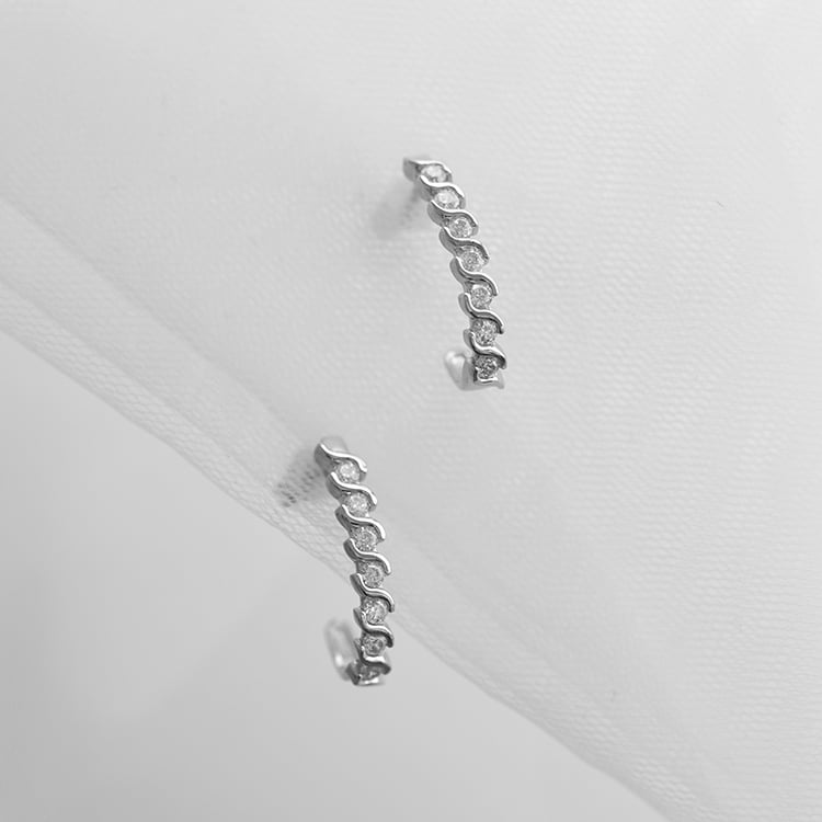 Zlaté kruhové náušnice s diamanty 58352