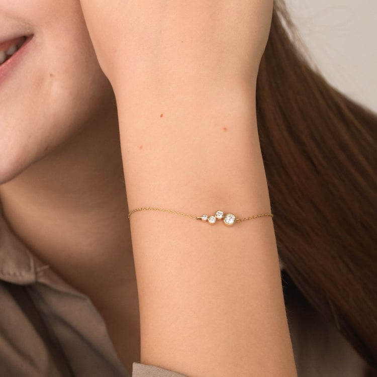 Moderní stříbrný náramek s lab-grown diamanty Viola 165717