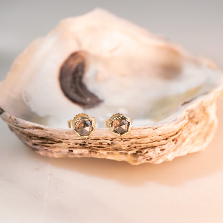 Minimalistické náušnice se salt and pepper diamanty Shyla 103538