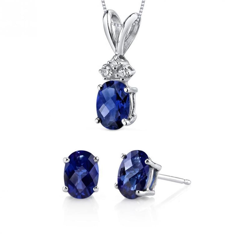 Kolekce šperků ze zlata s modrými safíry Taree 9643