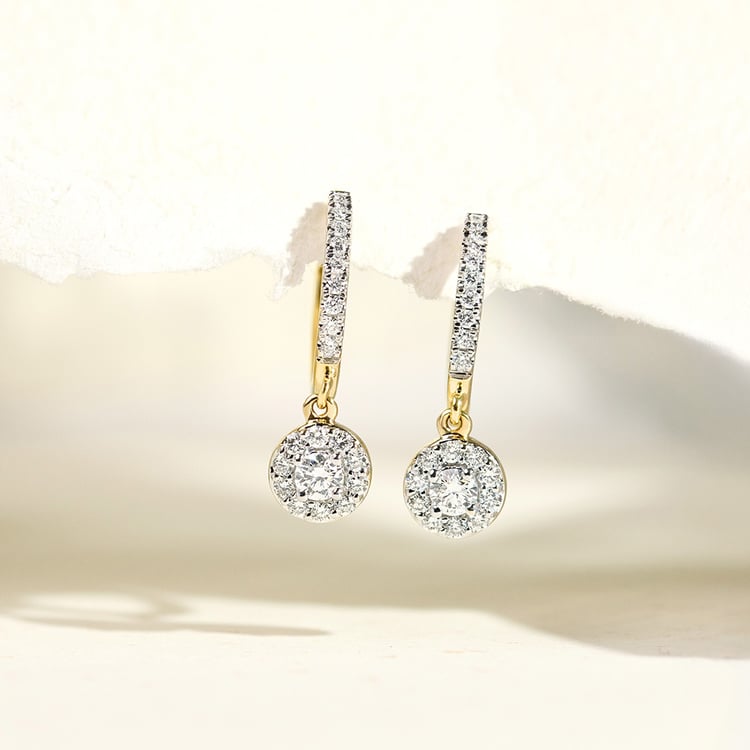 Zlaté kruhové náušnice s lab-grown diamanty 158756