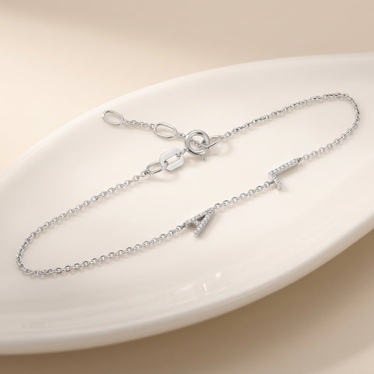 Náramek se 2 písmenky a lab-grown diamanty Anika 169702