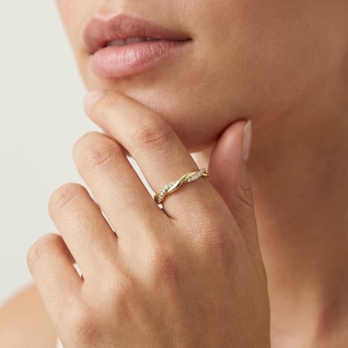 Proplétaný rozvodový prsten s lab-grown diamanty Indra