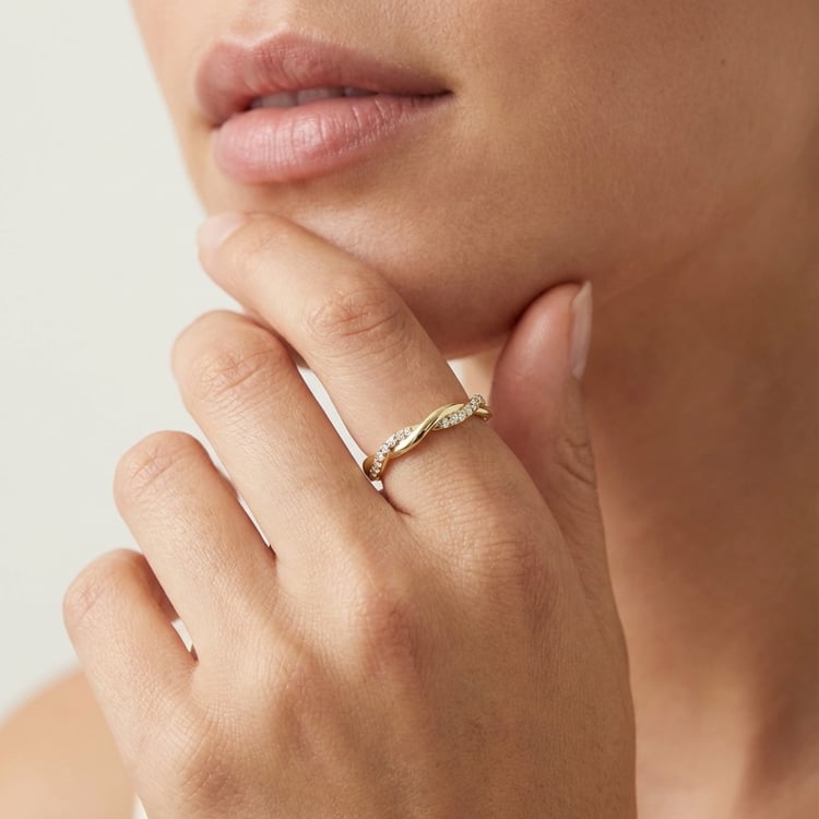 Proplétaný rozvodový prsten s lab-grown diamanty Indra 166480