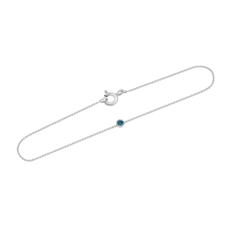 Platinový minimalistický náramek se zeleným diamantem Gaban