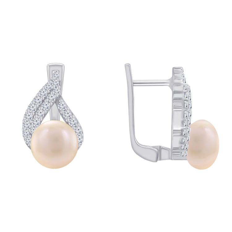 Náušnice s broskvovými perlami 48028