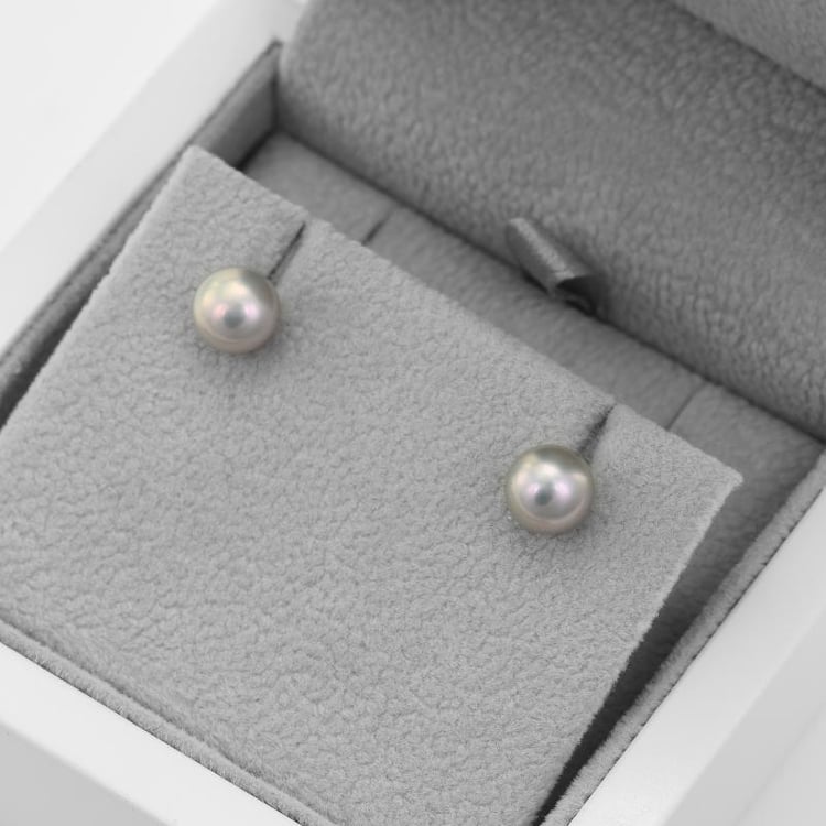 Náušnice s šedými perlami 50481