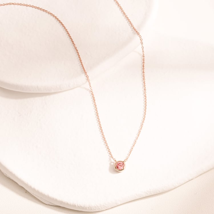 Bezel náhrdelník s IGI certifikovaným lab-grown růžovým diamantem Jonie 164817