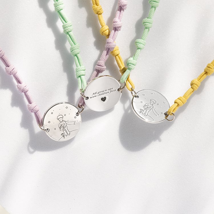 Provázkový náramek Malý princ s růží a gravírem 142995