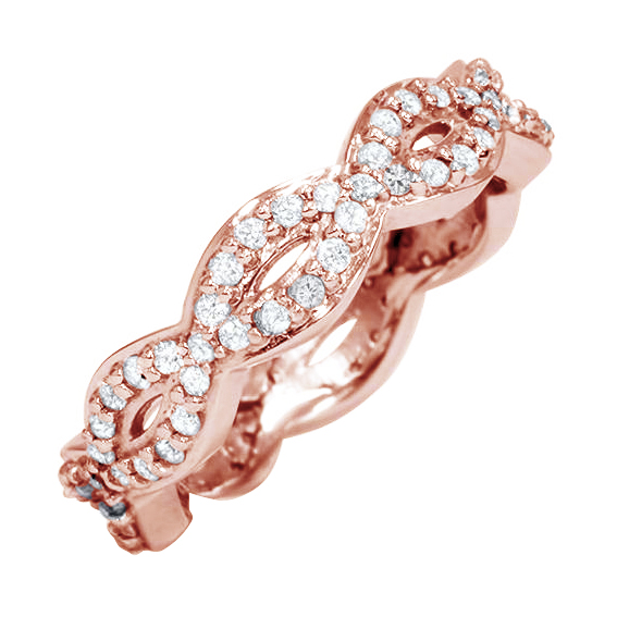 Zlatá diamantová obroučka s motivem nekonečna 80658