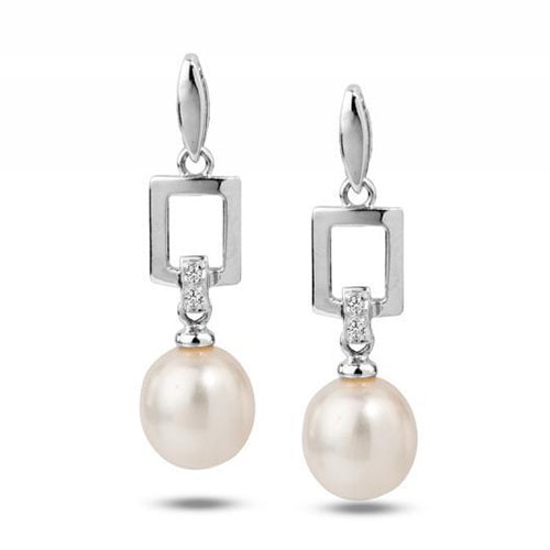 Náušnice z bílého zlata Faatina 25091