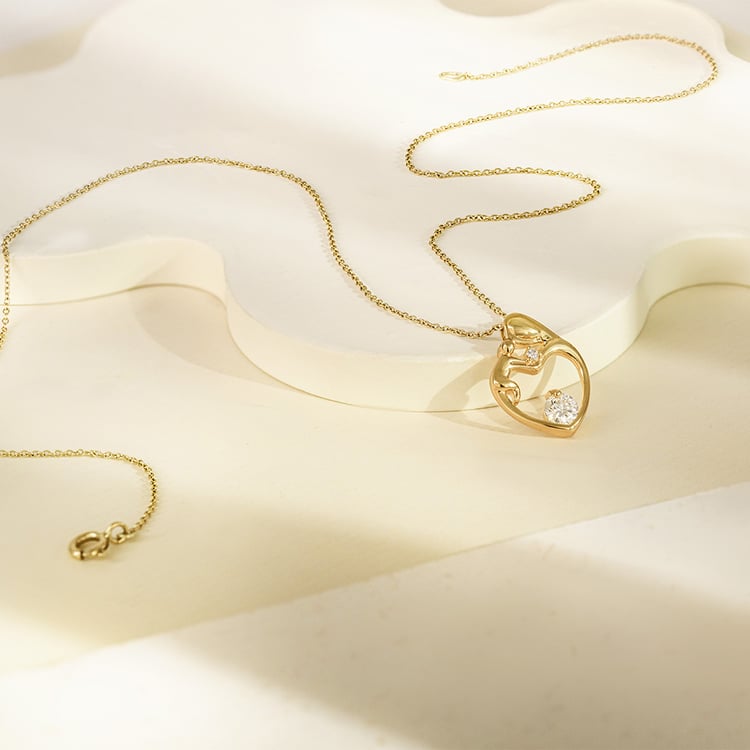 Přívěsek matka a dítě s moissanitem a lab-grown diamantem Ella 161658