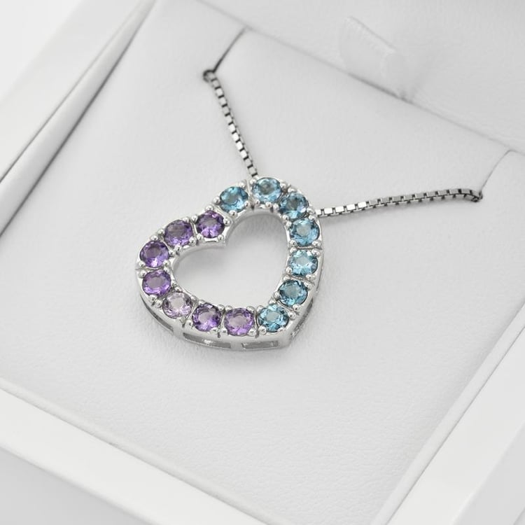 Náhrdelník s ametysty a topazy 31449