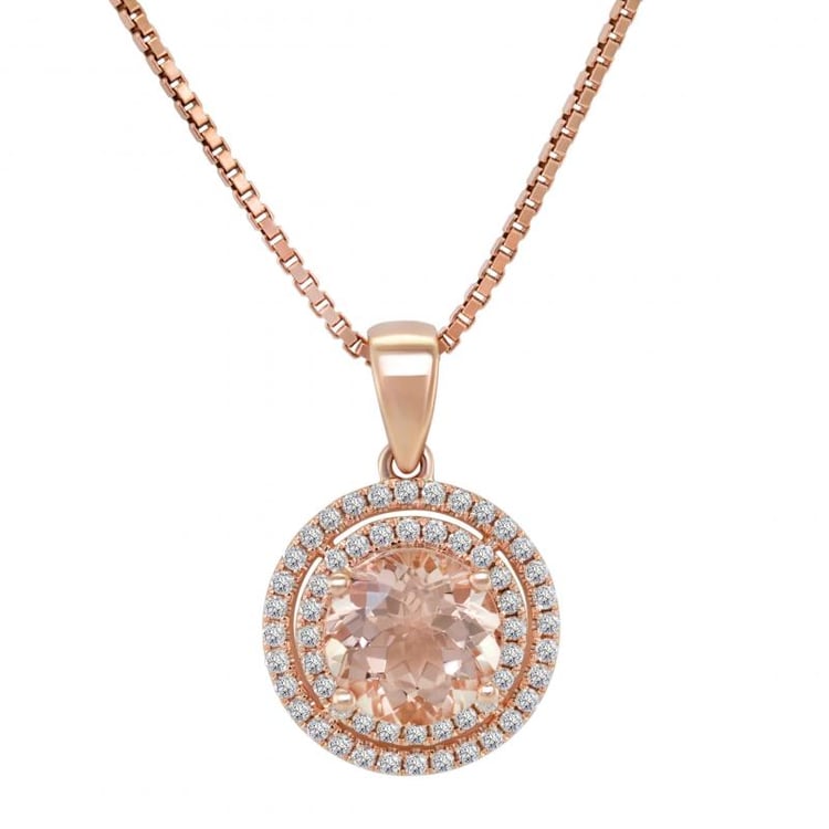 Zlatý náhrdelník s morganitem a diamanty Maniana